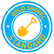 Gold shovel standard badge